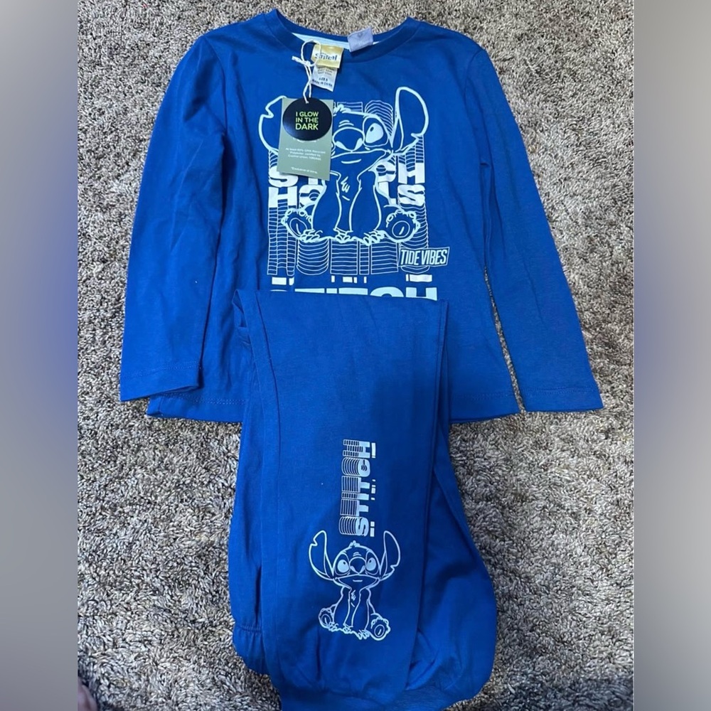 Blue Glow In The Dark Stitch Pajamas
